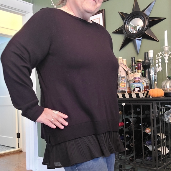 Charter Club 2X Black Layered Look Sweater Top NWT - Picture 4 of 15